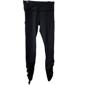 LULULEMON Speed Tight III Ruched Ankle Black Full Pocket Legging Size 4
